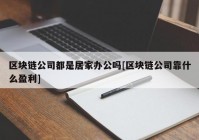 区块链公司都是居家办公吗[区块链公司靠什么盈利]